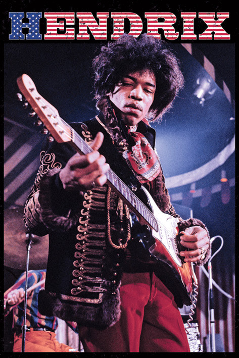 Плакат Jimi Hendrix - stars and stripes