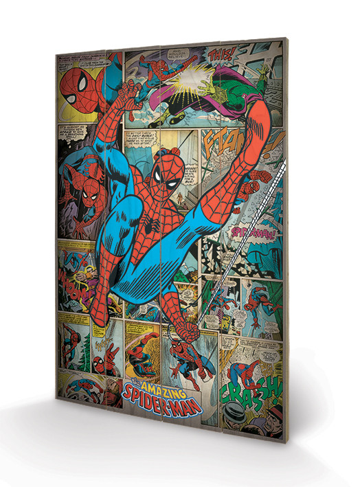 Pintura em madeira Marvel Comics - Spider-man Retro