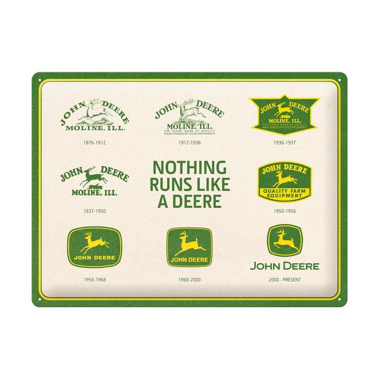 Mеталеві знак John Deere - 150 Years Logo Evolution