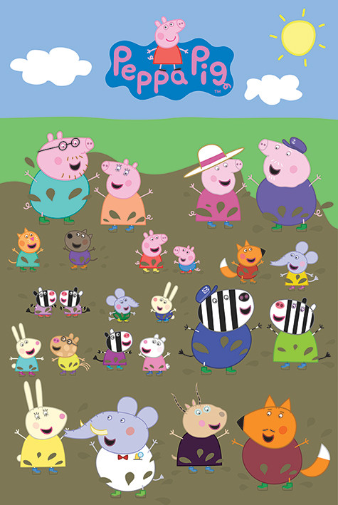 Poster Peppa Pig - Characters Muddy Puddle