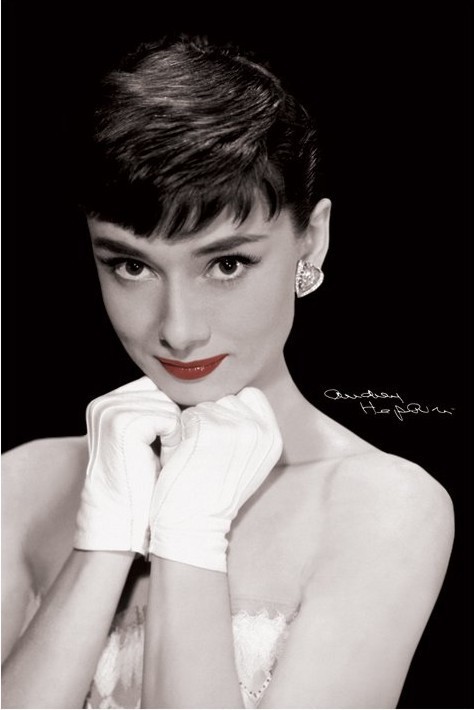 Poster Audrey Hepburn - red lips