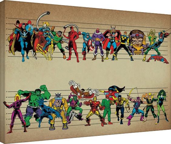 Canvas Print Marvel Comics - Line Up