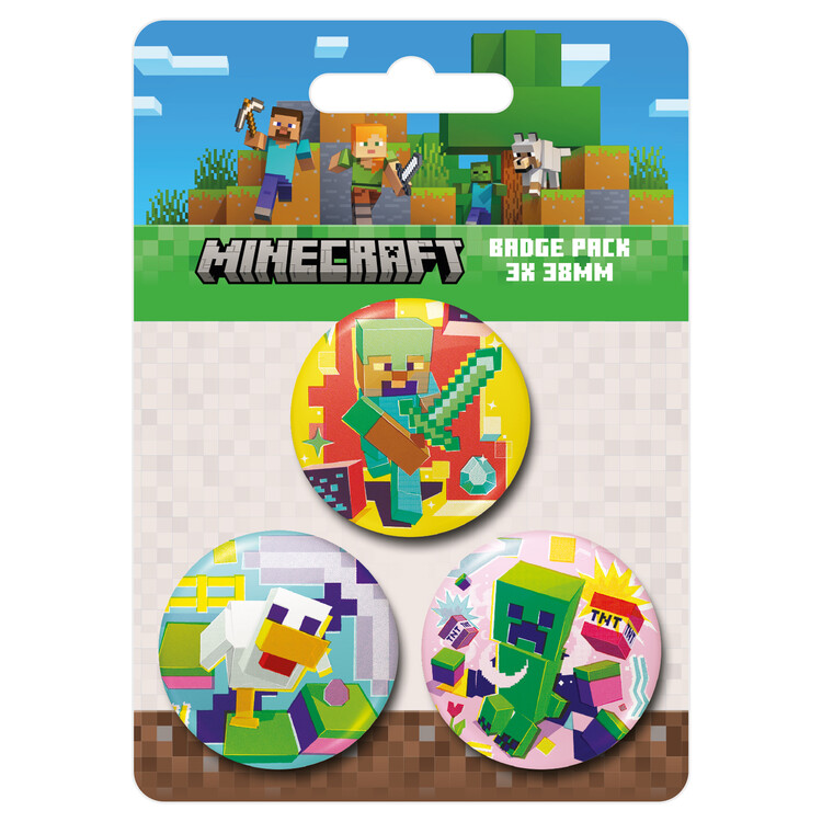 Комплект значки 4 броя Minecraft
