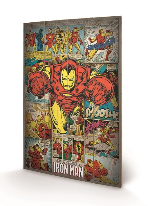 Ξύλινη τέχνη Marvel Comics - Iron Man Retro