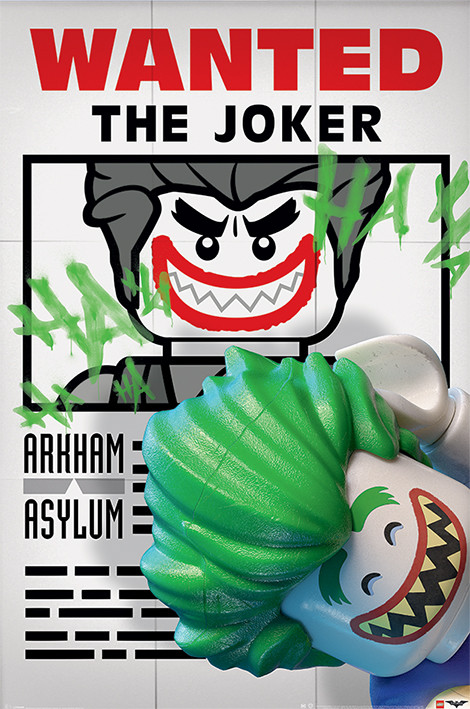 Poster Lego Batman Wanted The Joker Wall Art 3+1 FREE