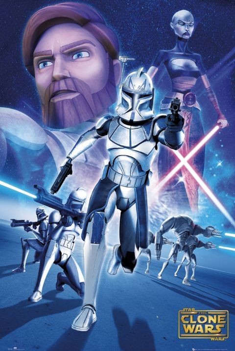 Poster CLONE WARS - rex battle