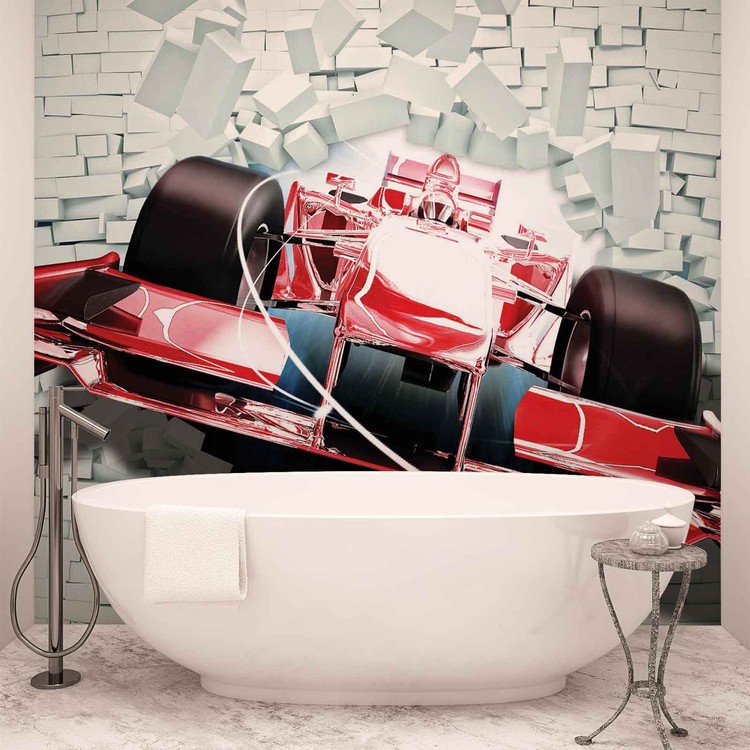 Formula 1 Racing Car Bricks Wallpaper Mural