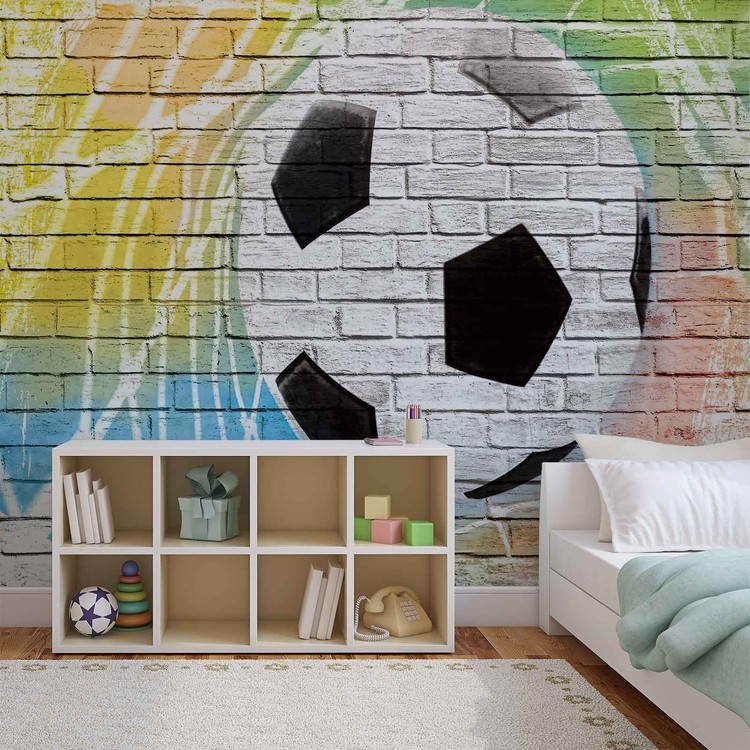 Wall Mural Football Wall Bricks