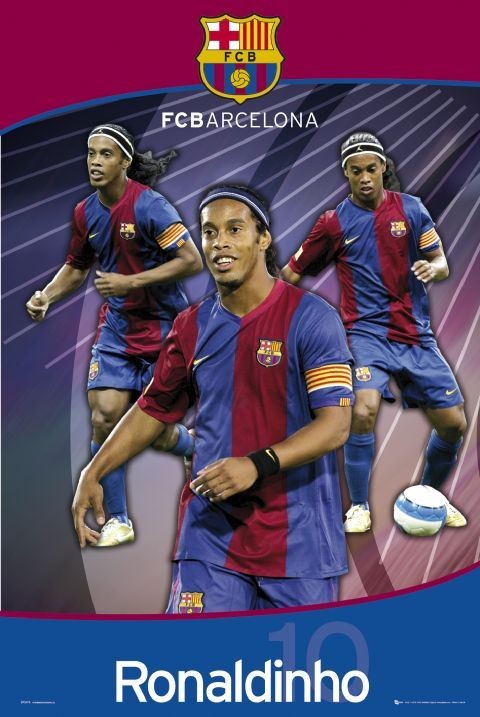 Плакат Barcelona - ronaldinho trio