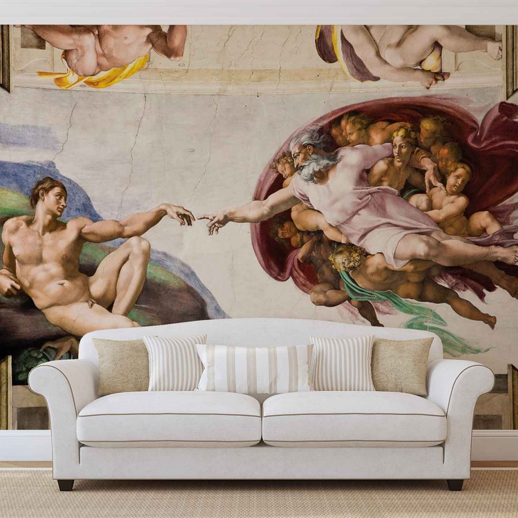 Creation Adam Art Michelangelo Wallpaper Mural