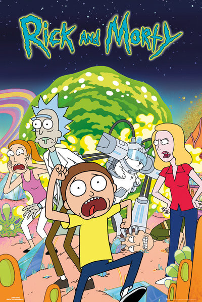 Poster Rick Morty Group Wall Art 3+1 FREE Europosters