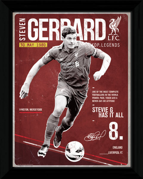 Рамкиран плакат Liverpool - Gerrard Retro