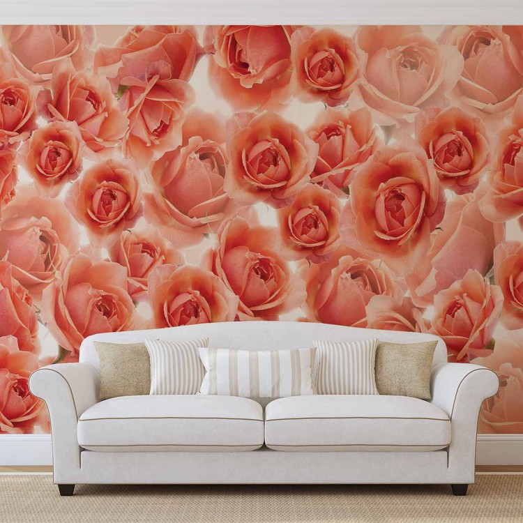 Flowers Roses Red Wallpaper Mural