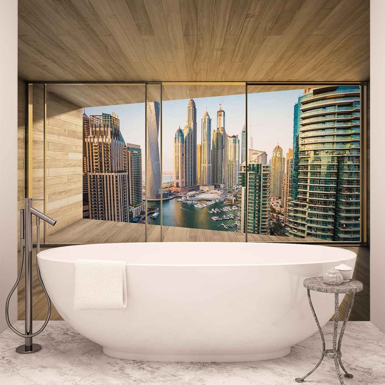 Фототапет Window Dubai City Skyline Marina