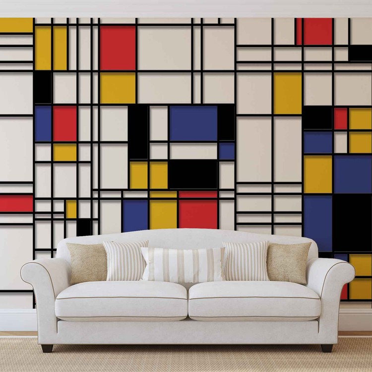 Mondrian Modern Art Wallpaper Mural
