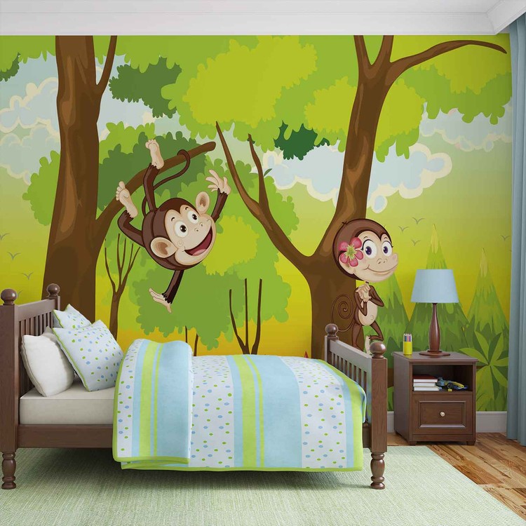 Monkeys Boys Bedroom Wallpaper Mural