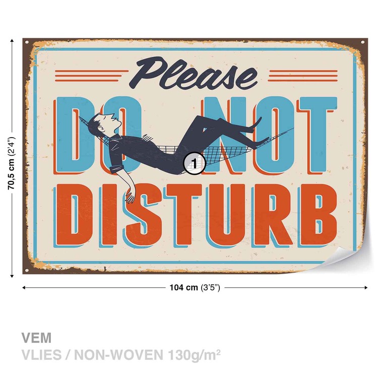 Retro Do Not Disturb Wall Mural | Buy online at Europosters