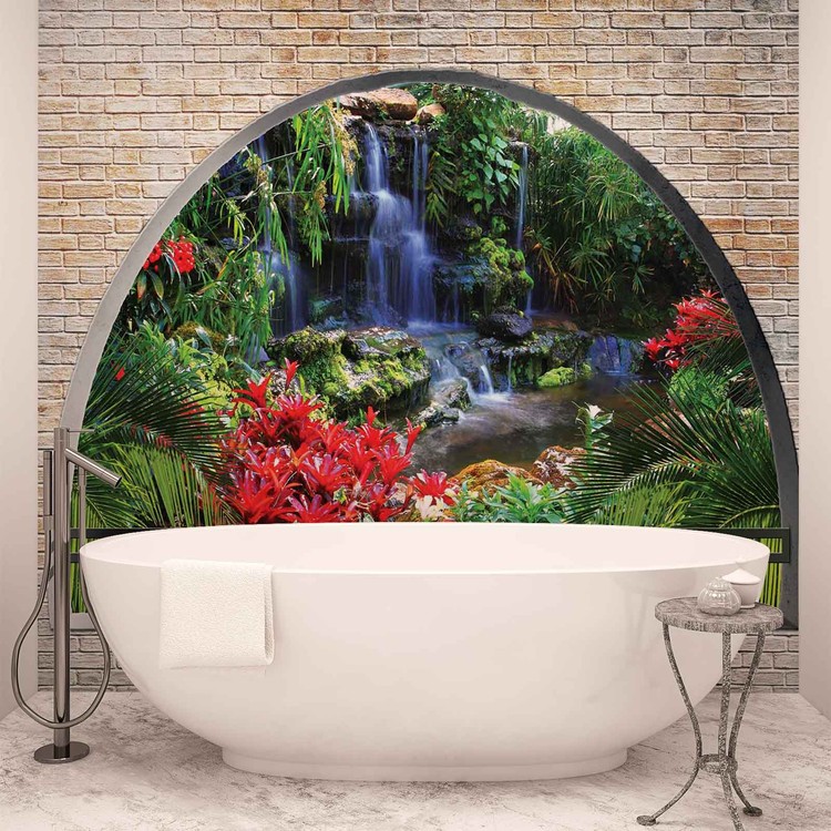 Waterfall Lake Arch View Wallpaper Mural
