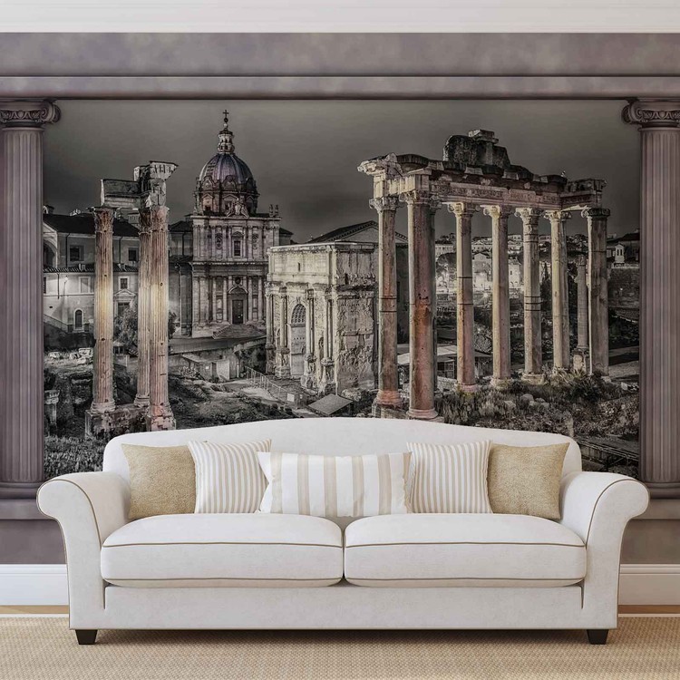 Rome City Ruins Window View Wallpaper Mural