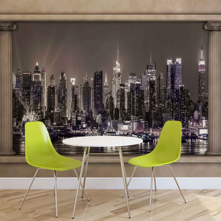 New York City Skyline Window View Wallpaper Mural