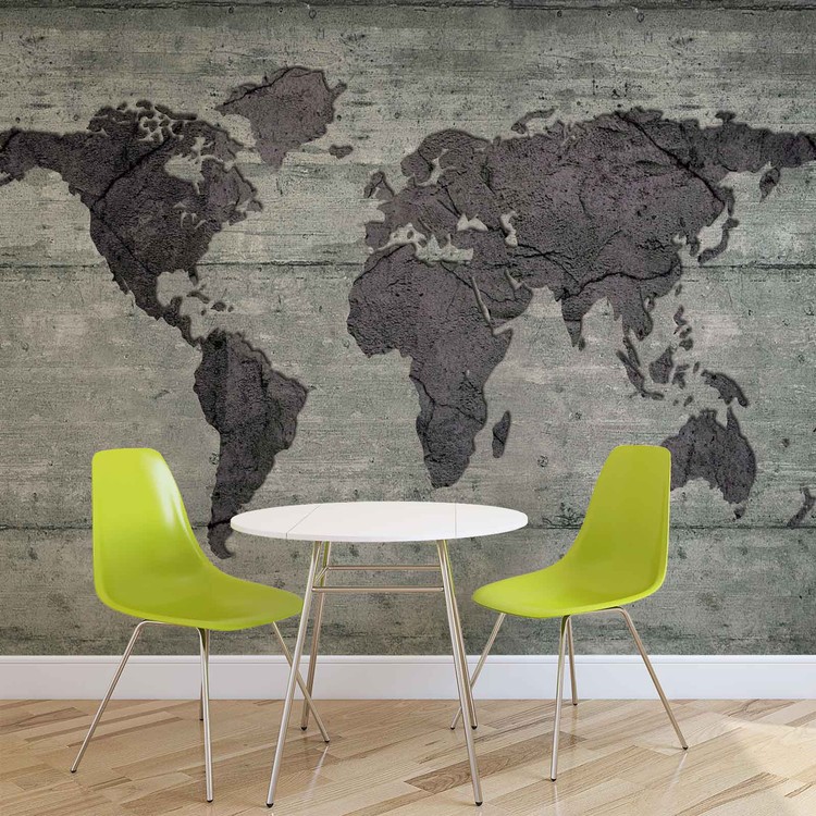 Tapeta Weltkarte Beton Textur