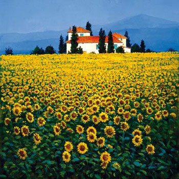 Taidejuliste Sunflowers Field