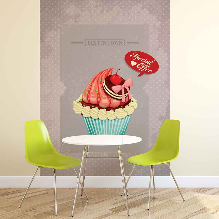 Wall Mural Cupcake Vintage Retro