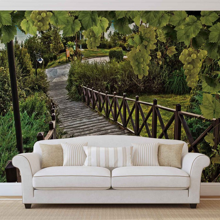 Wall Mural Path Grapes Nature