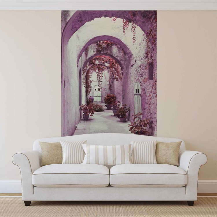 Passage Flowers Pink Wallpaper Mural