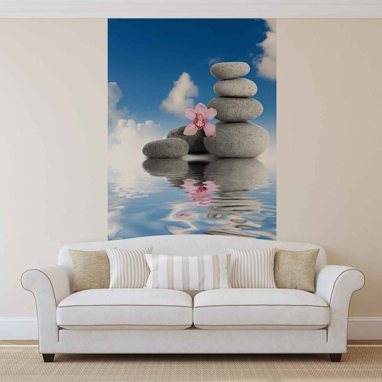 Ταπετσαρία Zen Water Stones Orchid Sky