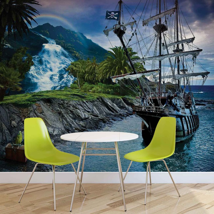 Pirate Sailing Ship Wallpaper Mural