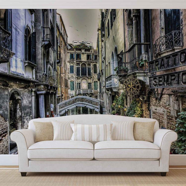 Ταπετσαρία City Venice Canal Bridge Art