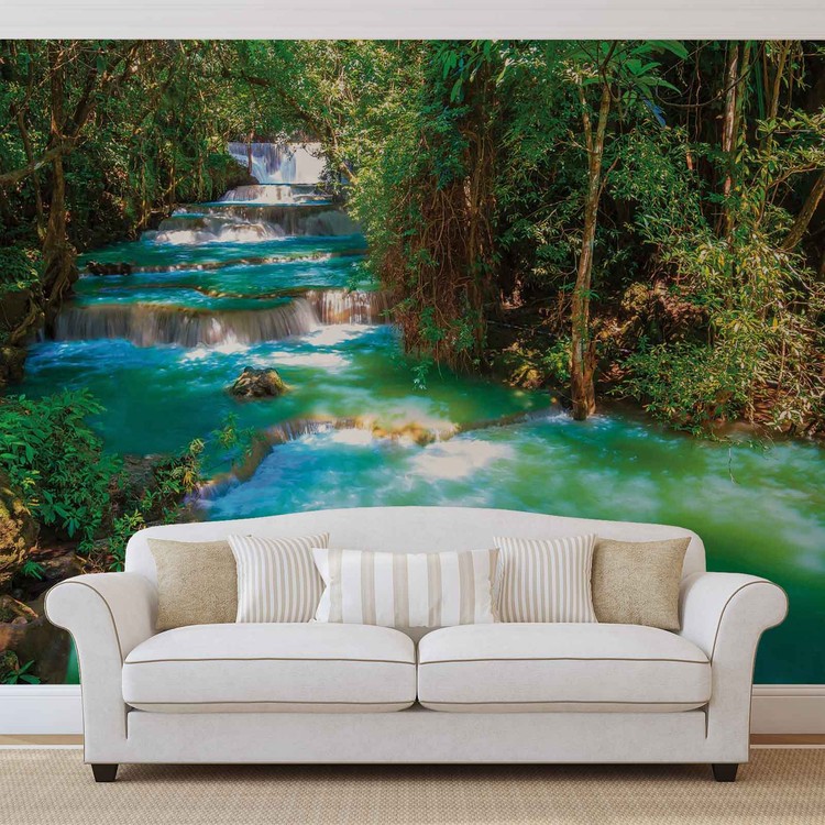 Wall Mural Waterfalls Trees Forest Nature