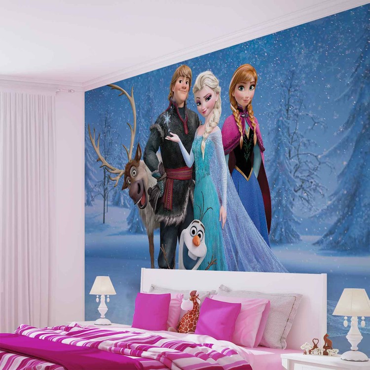 Ταπετσαρία Disney Frozen Elsa Anna Olaf Sven