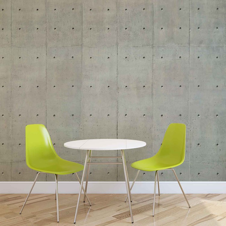Cement Wal Holes Wallpaper Mural