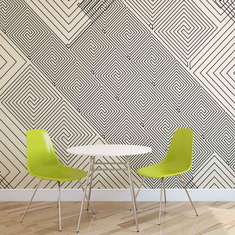Abstract Pattern Black White Wallpaper Mural
