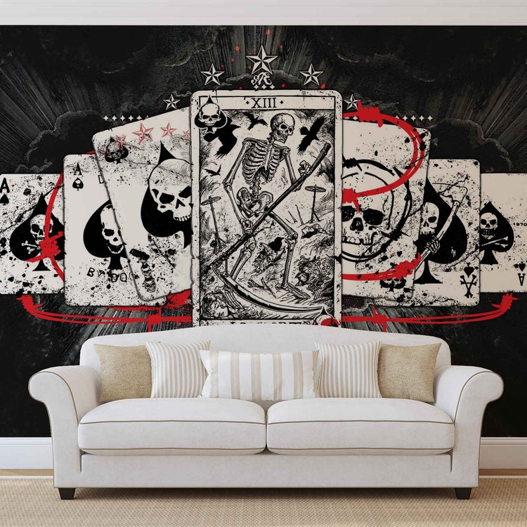 Cards Skull Tarot Wallpaper Mural