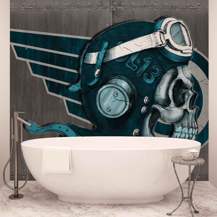 Skull Flying Tattoo Wallpaper Mural