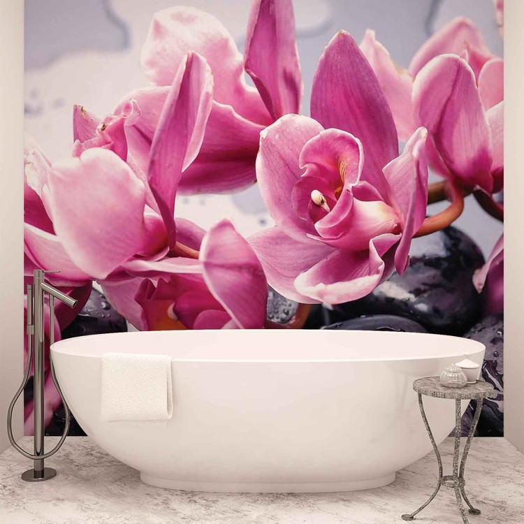 Ταπετσαρία Flowers Orchids Stones Zen