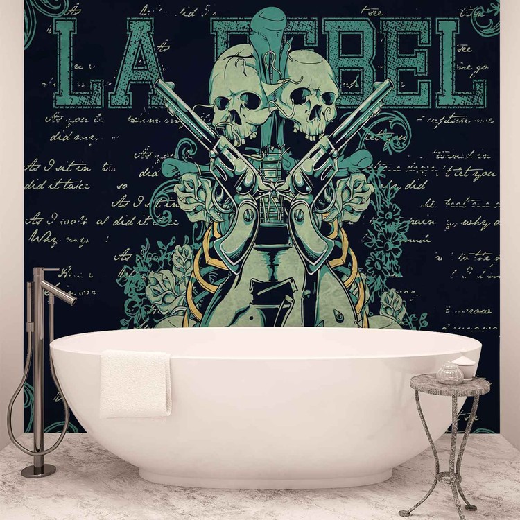 Wall Mural Rock Guitar Skull Guns