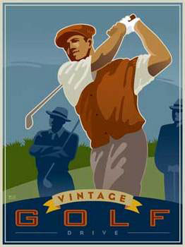 Art Print Vintage Golf - Drive