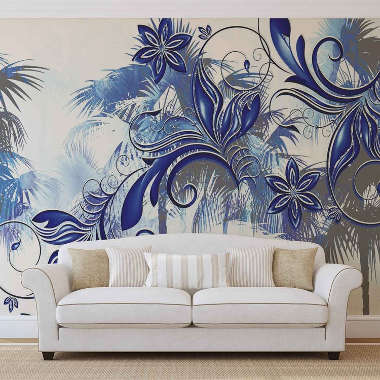 Wall Mural Flowers Abstract Art