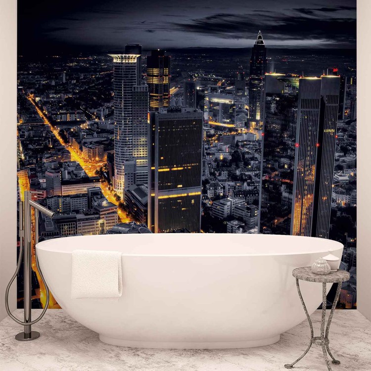 Ταπετσαρία City Frankfurt Skyline Night Lights