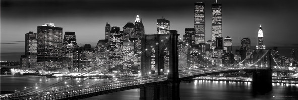 Плакат с рамка Manhattan - black