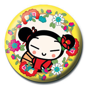 Badge PUCCA - yellow flowers
