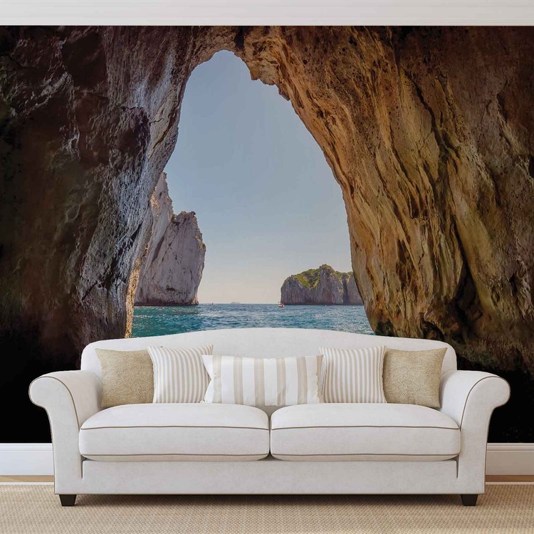 Ταπετσαρία Stone Cave Tunnel Sea