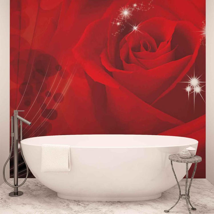 Wall Mural Flower Rose Red