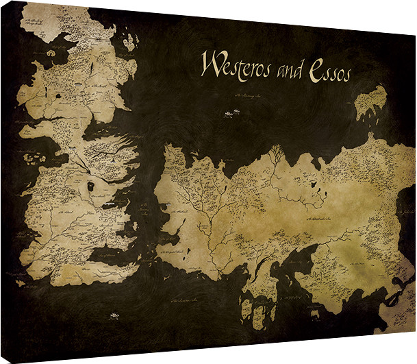 Принти на полотні Game of Thrones - Westeros and Essos Antique Map