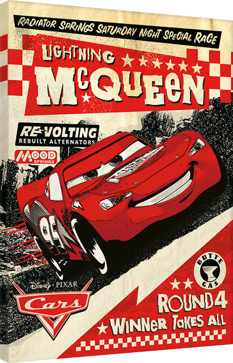 Canvas-taulu Autot - Lightning Mcqueen Race