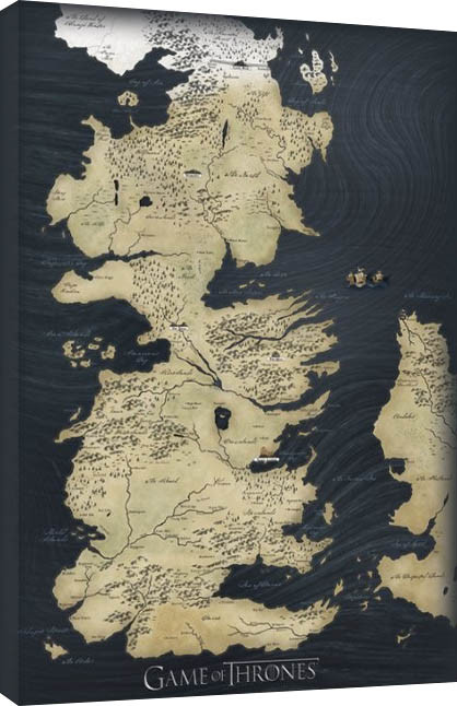 Принти на полотні Game of Thrones - Karta över Westeros
